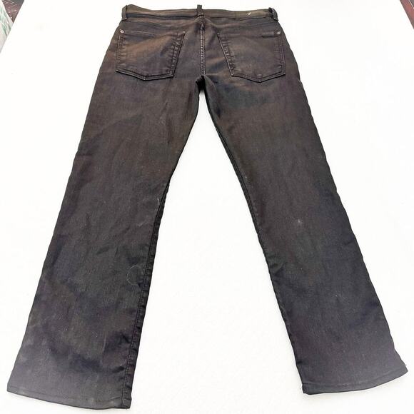 7 For All Mankind Men's Slimmy Stretch Black Denim Jeans Size 32 - Picture 3 of 8